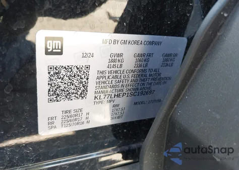 2025 Chevrolet Trax Fwd Lt from USA, damaged, VIN KL77LHEP1SC192697